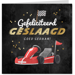 Aanbieding voor Geslaagd rijbewijs kaart kartauto goed gedaan