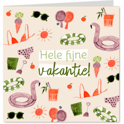 Aanbieding voor Leuke vakantiekaart met zomerse illustraties