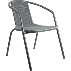 Aanbieding voor Tuinstoel Alu/Plastic Rotan Donker Grijs 54x59x73 cm