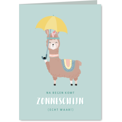 Aanbieding voor Opbeurende kaart met illustratie van een lama