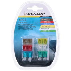 Aanbieding voor Dunlop Auto Fuses Plug-in Assortiment - 6 stuks, Polypropyleen