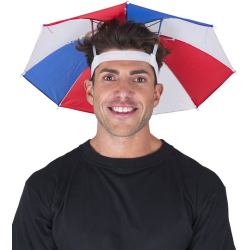 Aanbieding voor Hoed met paraplu rood wit blauw