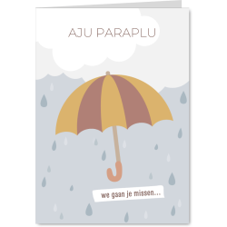 Aanbieding voor Felicitatiekaart nieuwe baan'aju paraplu'