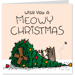 Aanbieding voor Kerstkaart meowy christmas