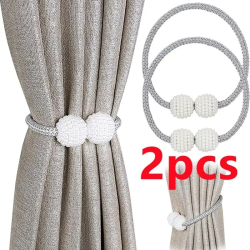 Aanbieding voor 4/2/1 Stuks Parel Magnetische Gordijn Clip Gordijn Houders Tie Terug Gesp Clips Opknoping Bal Gesp Tie terug Gordijn Decor Accessorie