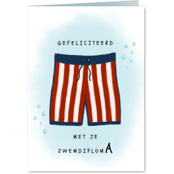 Aanbieding voor Felicitatie zwemdiploma zwembroek