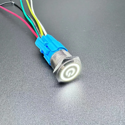 Aanbieding voor 12/16/19/22mm Waterdichte Metalen Drukknop LED Licht Momentary Vergrendeling Auto motor Schakelaar 5V 12V 24V 220V Rood Blauw