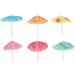 Aanbieding voor Cocktailprikkers Paraplu asorti 12 stuks