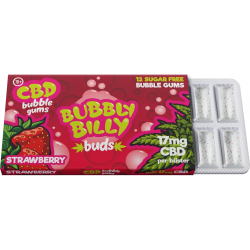 Aanbieding voor Bubbly Billy Buds Aardbeien Kauwgom (17 mg CBD), 17 g