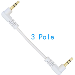 Aanbieding voor 10Cm 3.5Mm Aux Korte Kabel Male Naar Stero Audio Kabel 90 Graden Twee Haaks 3/4 Pole Goud voor Auto MP3/MP4 Audio Kabel