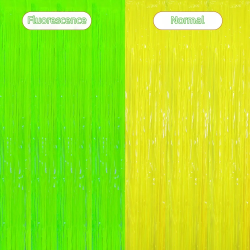 Aanbieding voor 1*2M Fluorescerende Macaron Regen Zijden Gordijnen Folie Kwastje Carnaval Party Bar Verjaardagsfeestje Bruiloft Decoratie Achtergrond Props