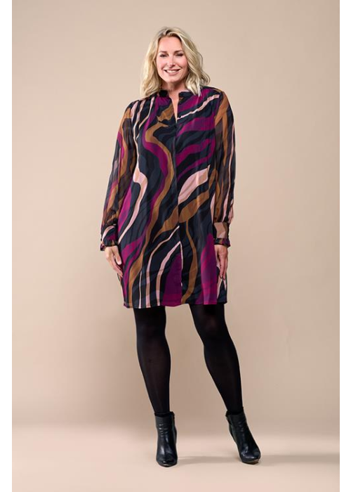 Mart Visser Ashley print tuniek dark berry maxi