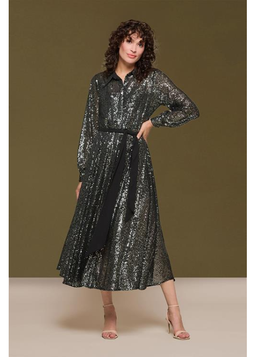 Mart Visser Kelly jurk donker metallic