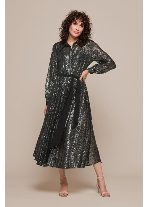 Mart Visser Kelly jurk donker metallic