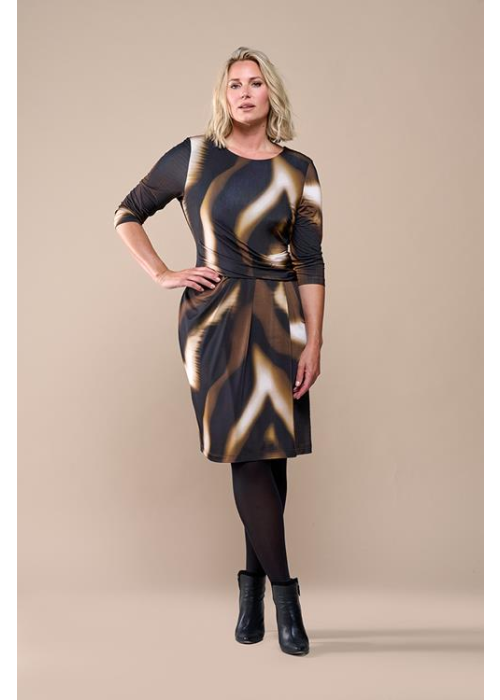 Mart Visser Eloise print jurk olijf / multi maxi