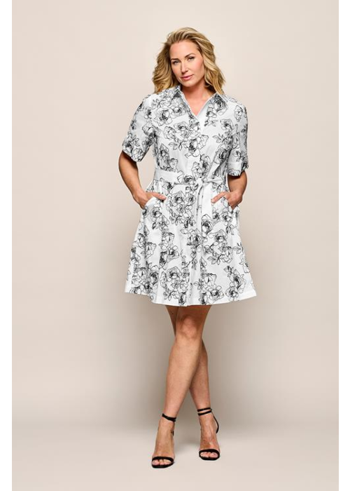 Mart Visser Alan tuniek offwhite / zwart maxi