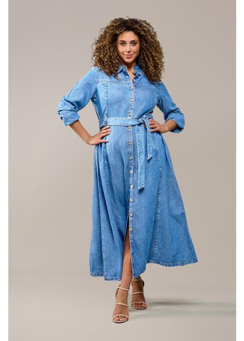 Mart Visser Texas denim jurk denim blue maxi