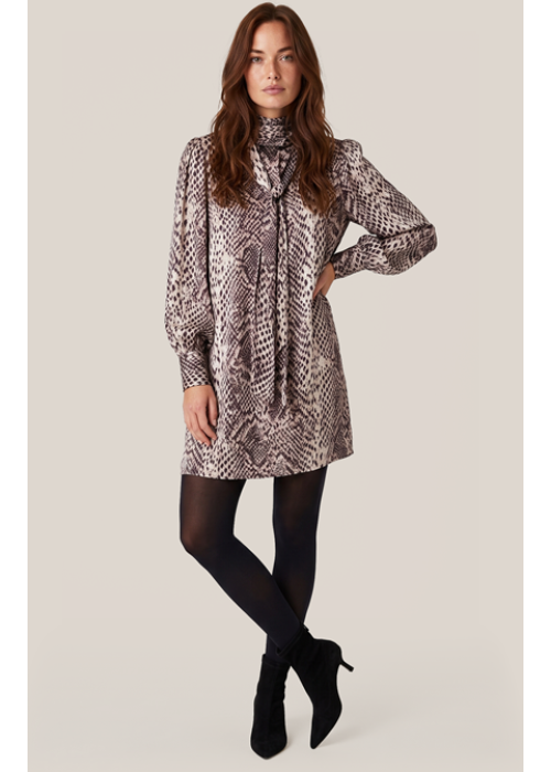 Mart Visser Caroline Tensen geneva print jurk beige / zwart