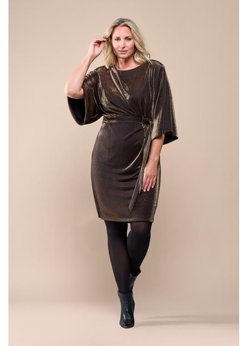 Mart Visser Milan metallic jurk brons maxi