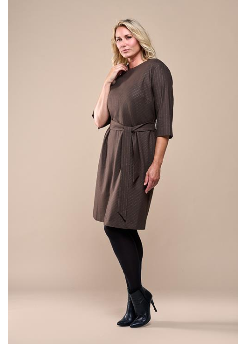 Mart Visser Ziana lurex jurk bruin maxi