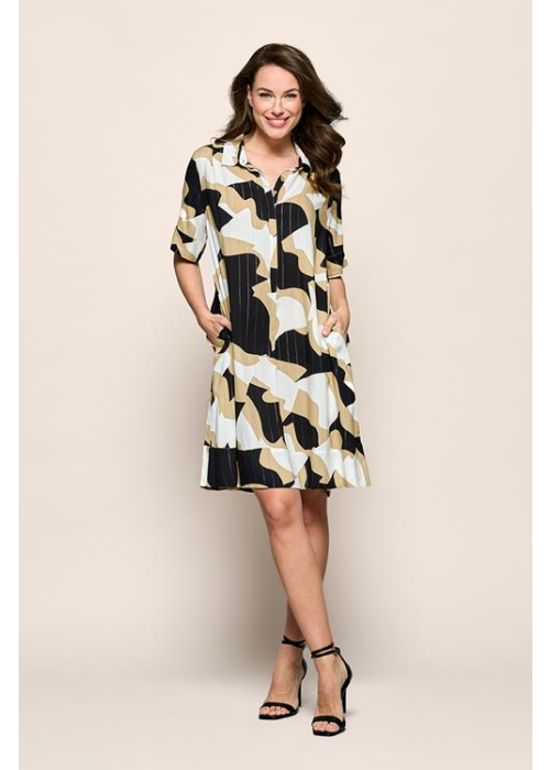 Mart Visser Joella print tuniek zwart / camel