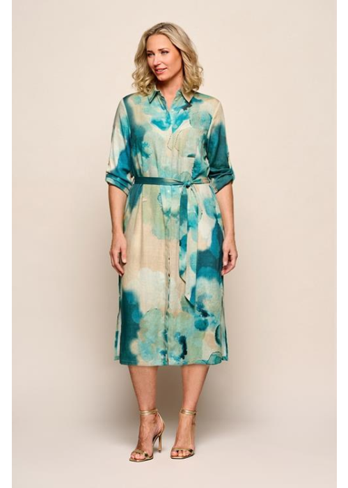 Mart Visser Bowie print jurk blauw maxi