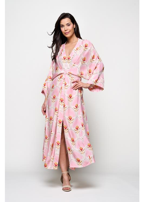 Mart Visser Caroline Tensen islay kimono jurk lichtroze / multi