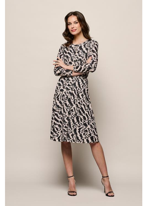 Mart Visser Maddie print jurk creme / zwart