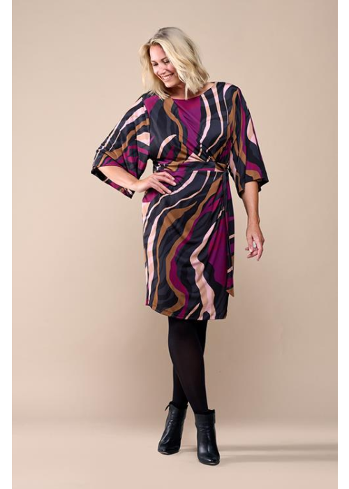 Mart Visser Milan print jurk dark berry maxi