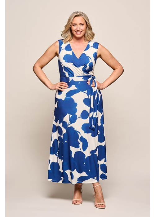 Mart Visser Reggy print jurk navy / gebroken wit maxi