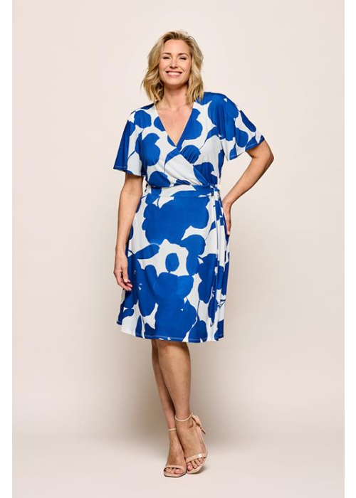 Mart Visser Regina print jurk navy / gebroken wit maxi