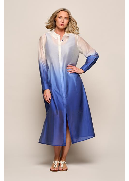 Mart Visser Paloma tuniek offwhite / kobalt maxi