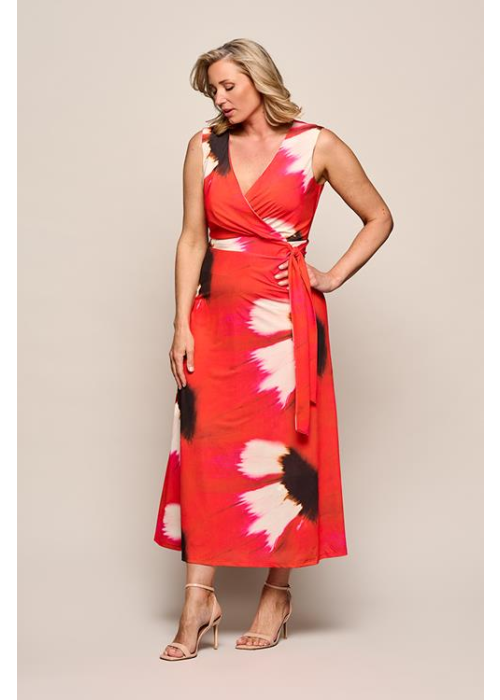Mart Visser Reggy print jurk rood / multi maxi