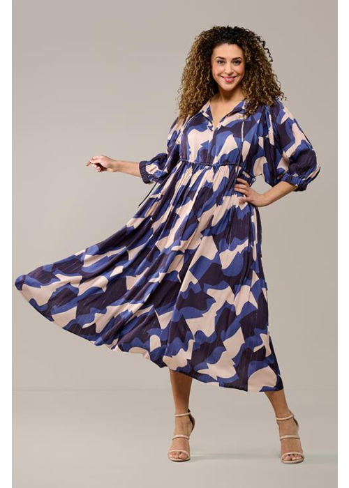 Mart Visser Sophie print jurk blauw / multi maxi